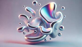 3d rendering of a liquid with bubbles and bubbles photo