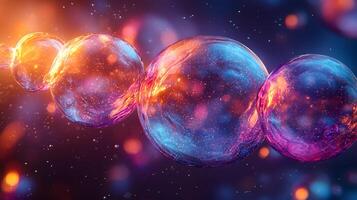 A group of cells with bubbles and bubbles photo