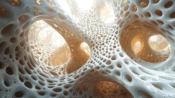 A 3d image of a white and black structure photo
