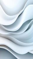 Smooth white dynamic cascading, generating depth and movement layers through elegant, fluid architectural design elements. Abstract background photo
