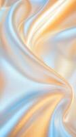 Yogurt streaming with silky texture, cascading dynamically on pale yellow surface, revealing elegant dairy background Abstract movement. photo