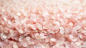 Rose ivory gold, blush, and pink confetti forming a celebratory background, perfect for party or festive design projects photo