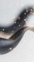 waves particles flowing and Golden abstract forming on a dark background, creating a luxurious and elegant atmosphere photo