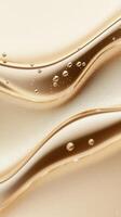 Golden bubbles flowing, forming graceful curves with suspended liquid shimmering across glossy surface, embodying luxury and visual elegance photo