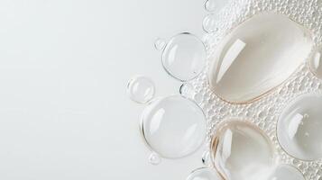 white bubbles creating foam on a Transparent background, perfect for backgrounds, textures and cosmetic projects photo