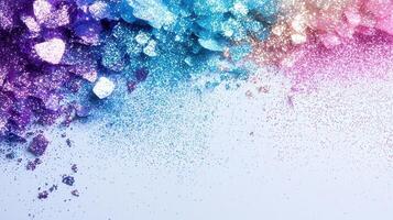 Colorful paint splatters and confetti bursting across abstract background, celebratory energy and festive excitement photo