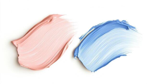 Thick paint strokes in light blue and white creating an copy textured abstract with background space photo