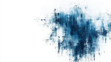 background, brushstrokes create Blue dynamic abstract painting on a white a adding depth and texture photo