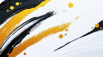 Luxurious abstract painting featuring wavy of stripes gold, white, and black, creating a dynamic and elegant visual photo