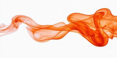 with orange fabric cascading gracefully, draping sophistication elegant movement against pristine white backdrop, embodying fluid Vibrant photo