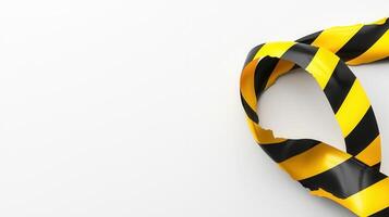 surface, caution tape curving across white Yellow signaling potential hazard or restricted area photo