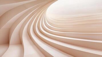 Smooth curved staircase rising in a modern abstract architectural with space soft light and flowing lines, creating a luxurious and elegant atmosphere photo