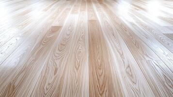 Light colored wooden planks forming a sleek and polished floor, ideal for modern interior designs photo