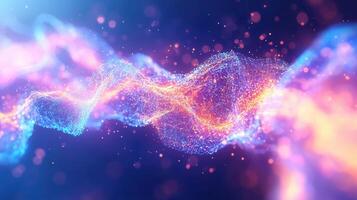 Abstract background with glowing pulsating data lines flowing across the screen, creating a dynamic and futuristic visual photo