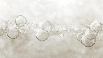 Abstract 3d render of white spheres and circles forming on random pattern a a white background, creating a clean and modern aesthetic photo