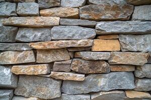 Modern stone cladding creating a textured wall background. . photo
