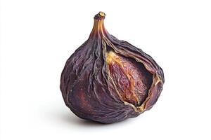 Ripened fig displayed against a plain background photo