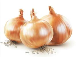 Fresh onions displayed on a clean surface for cooking use photo