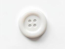 Simple white button on a light background photo