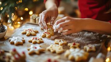 Festive holiday cookies adorned with icing and sprinkles. photo