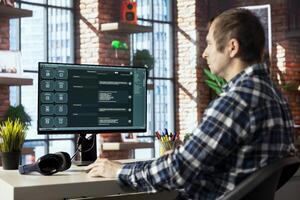Content creator employing artificial intelligence GPT trained on vast amounts of textual data to understand and produce natural sounding human language. Remote employee using LLM powered chatbot photo