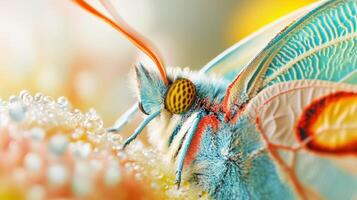 Vibrant close-up of a butterfly's head and thorax. photo