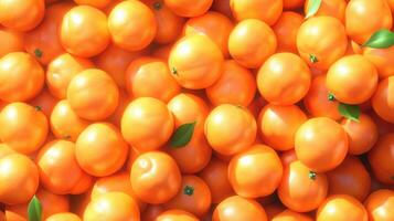 Close-up view of a large pile of vibrant oranges. photo