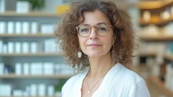 Portrait of a woman with expressive gaze. photo