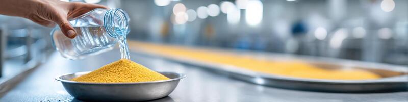 Dynamic view of ingredient processing in a bright factory environment photo
