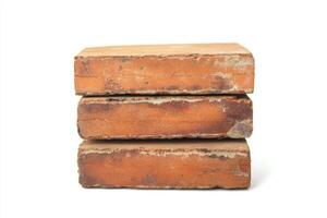 High quality, realistic stock photo of bricks isolated on a clean white background with ample space around them