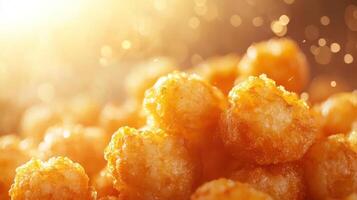 Crispy fried cauliflower bites, golden and delicious. photo