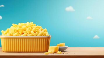 Bowl of macaroni pasta with cheese, simple food photography. photo