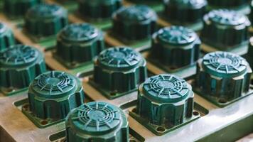 Sci-fi macro capture of advanced nanobot swarm assembling on metallic surface in industrial environment photo