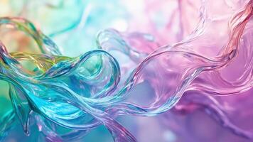 Abstract fluid art with dynamic flowing shapes in vibrant colors photo