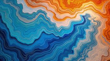 Abstract swirling blue orange and white color blend with wavy lines suitable as background for design projects photo