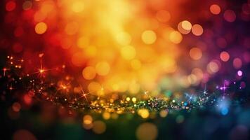 Abstract colorful bokeh background with sparkling lights and festive celebration atmosphere photo