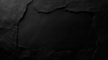 Abstract dark background frame with torn paper textured edges and negative space photo