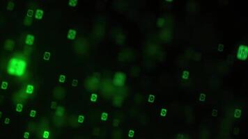 Abstract green glowing particles floating against a dark background illustrative digital design photo