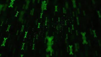 Dynamic green chromosome display in a science education or biology related theme photo