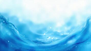 Abstract watercolor wave with shimmering water and delicate blue tones on a soft background photo