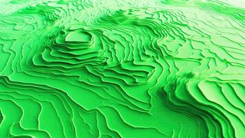 Abstract green topographic relief displaying a layered 3d terrain resembling earth features photo