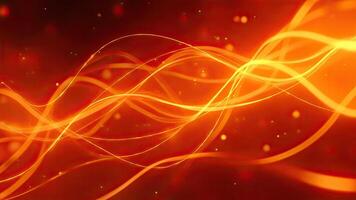 Dynamic orange and yellow wavy lines abstract background suitable for creative design projects photo