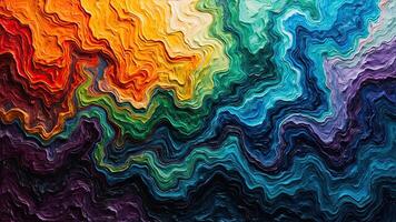 Abstract artwork of colorful paint layers with flowing organic forms and expressive textures photo