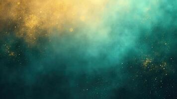 Abstract artistic background with gold dust and teal color tones providing a visual delight photo