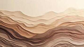 Abstract layered landscape illustration with warm neutral color palette perfect for design projects photo