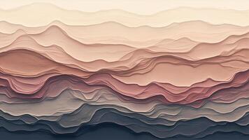 Abstract layered background with organic shapes in warm earthy tones of rose and beige photo