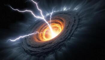Enigmatic Cosmic Phenomenon with Fiery Core and Electric Discharges in Galactic Space photo