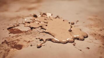 Dripping Liquid Material on Surface with Splash Effect Creating Textured and Artistic Background photo