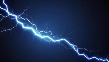 Bright Electric Lightning Bolt on Dark Background Creating a Dramatic Atmosphere and Visual Impact for Creative Projects photo