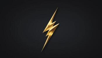 Stylish Golden Lightning Bolt Symbol on Dark Background, Perfect for Modern Designs and Creative Projects photo